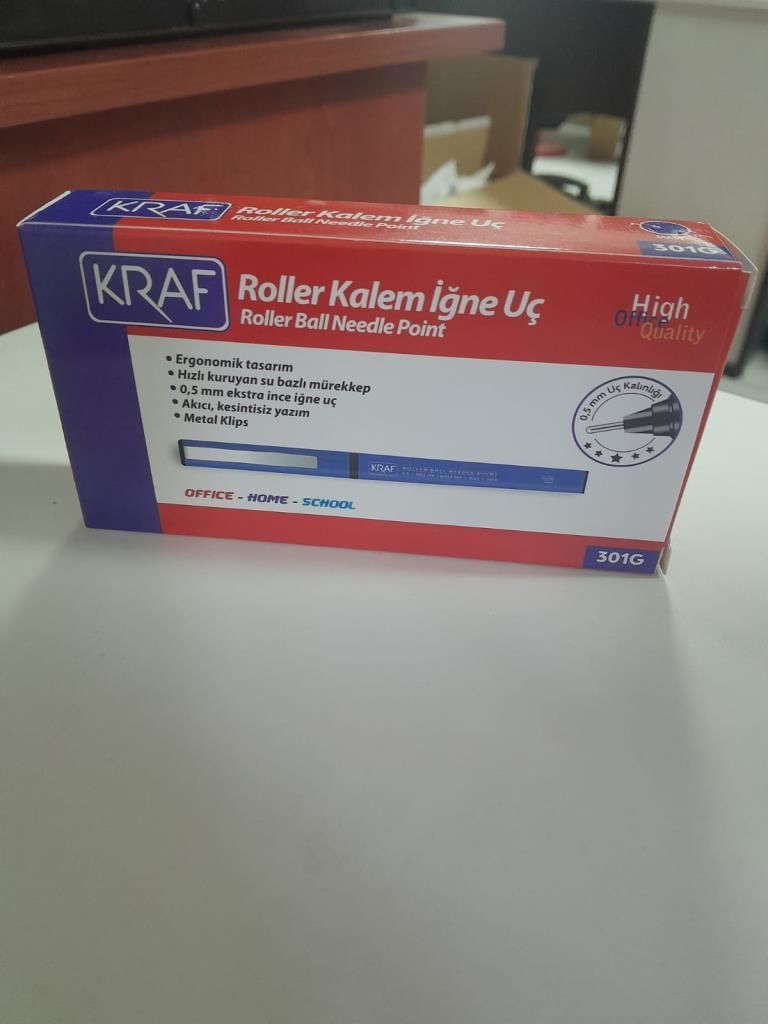 KRAF ROLLER KALEM IGNE UC 0.5 301G MAVI 12 LI