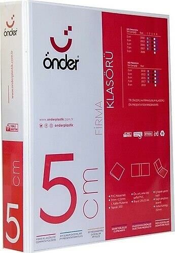 ONDER KLASOR A4 2 D MKN.50mm BEYAZ (2005-5)