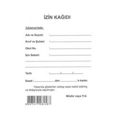 GULPAS OGRENCI IZIN KAGIDI 100LU
