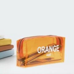 VUKI SEFFAF KALEM CANTASI TURUNCU VK-0096-08