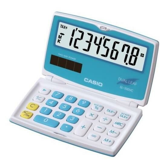 CASIO HESAP MAKINESI CEP TIPI SL-100VC  MAVI
