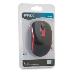 EVEREST KABLOSUZ MOUSE  USB SIYAH/KIRMIZI (SM-804)
