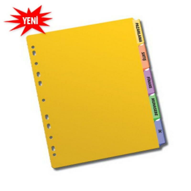 SERVE PLASTIK SEPERATOR A4 5 RENK ET.EKLE.(6605)