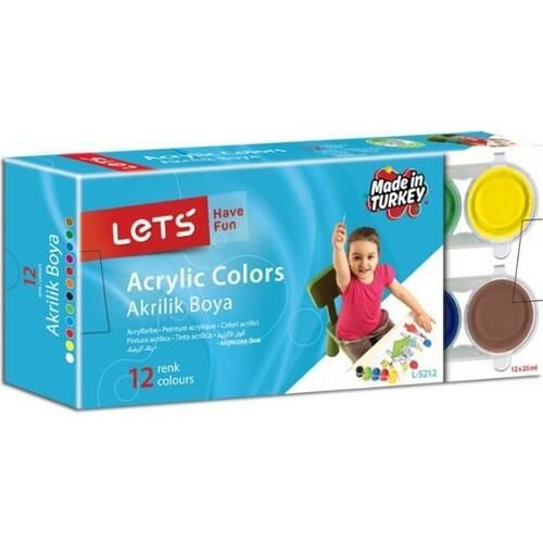 LETS AKRILIK BOYA 12 RENK x 25ml (L5212)