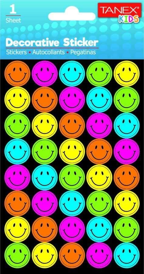 TANEX TNX-25018 PUFFY RENKLI GULEN YUZLER STICKER