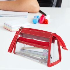 VUKI KALEM CANTASI 3 BOLME DERI+PVC KIR VK-0119-02