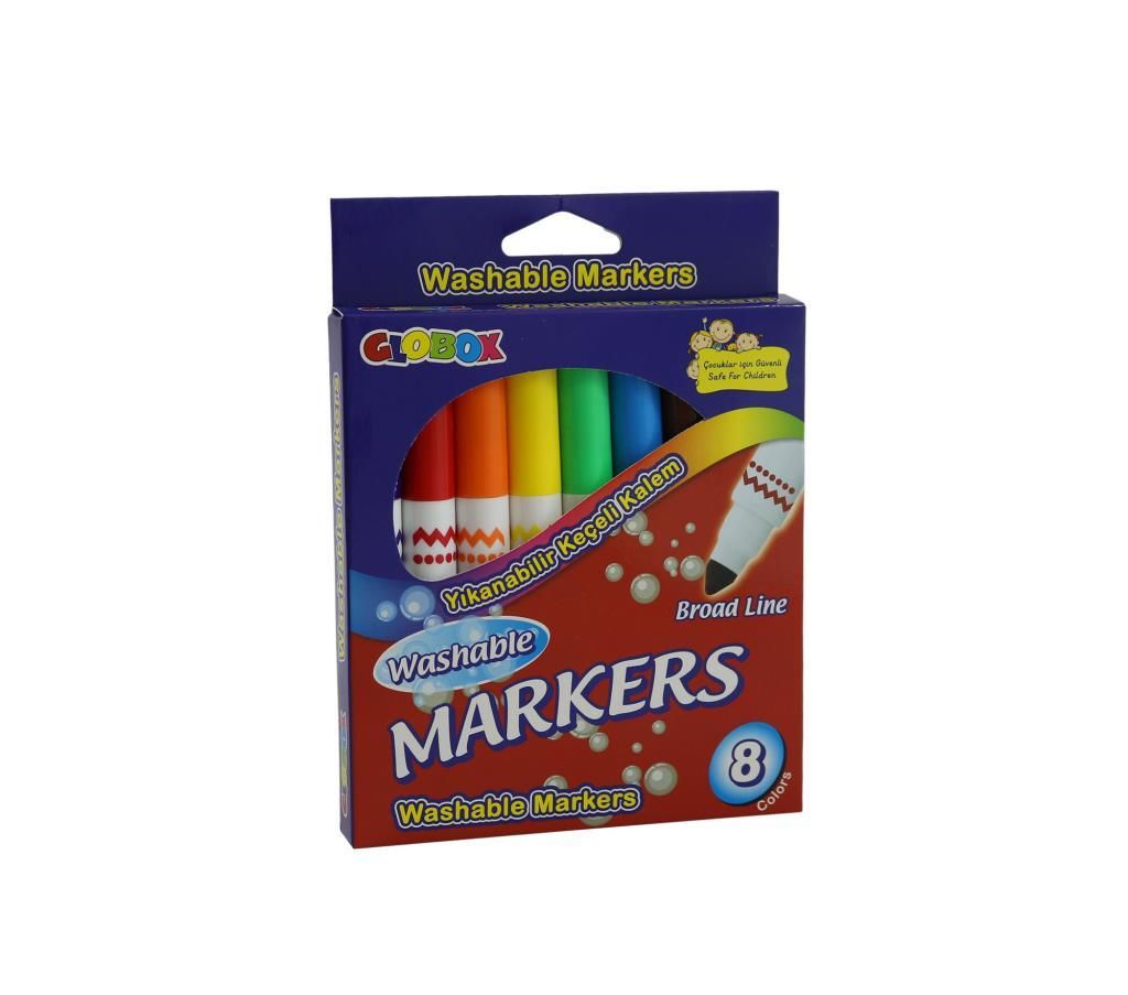 GLOBOX JUMBO KECELI KALEM YIKANABILIR 8 RENK