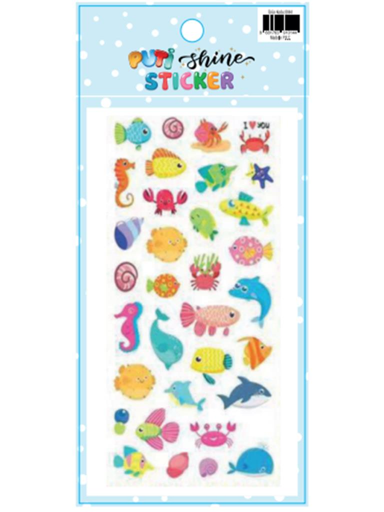 PUTI SHINE STICKER - DENIZ HAYVANLARI