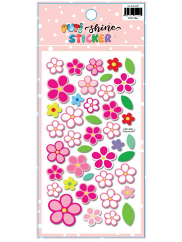 PUTI SHINE STICKER - CICEKLER