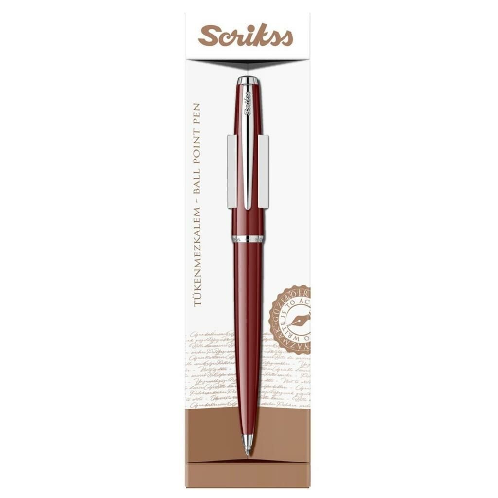 SCRIKSS TUKENMEZ KALEM BORDO KARTON KUTU (33)