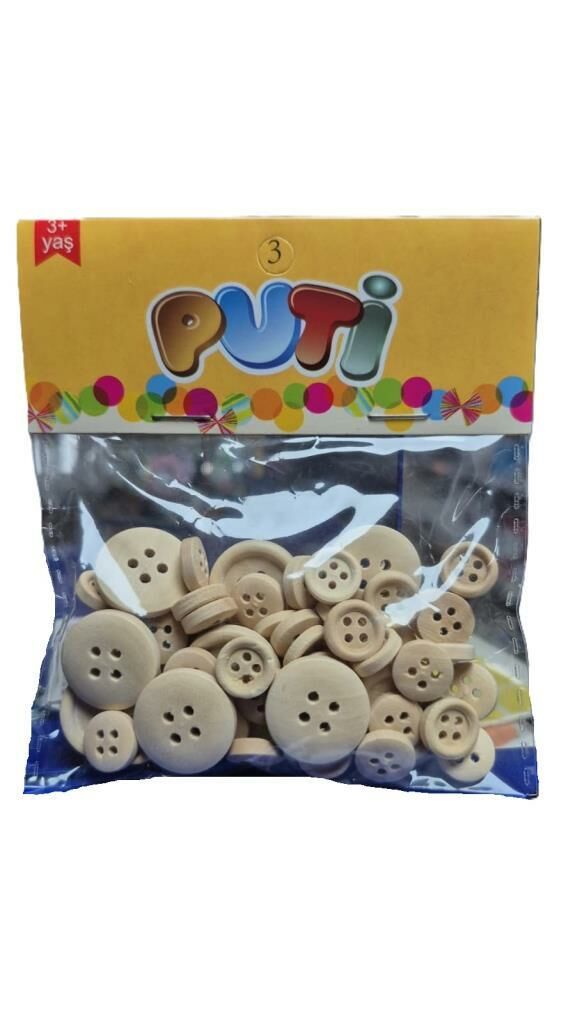 PUTI NATUREL AHSAP DUGME 60 LI (11158)