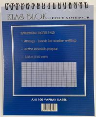 KLAS BLOKNOT A5 KARELI SPIRALLI 100 YAPRAK (0447)