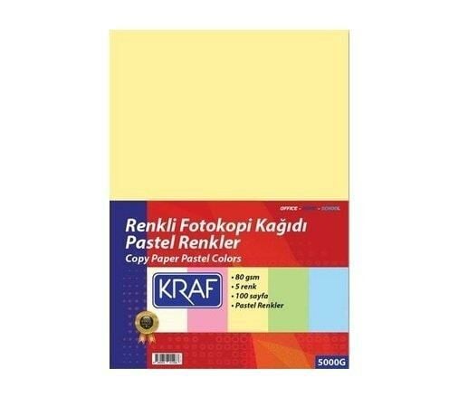 KRAF FOTOKOPI KAGIDI PASTEL 5 RENK 100 LU 5000G