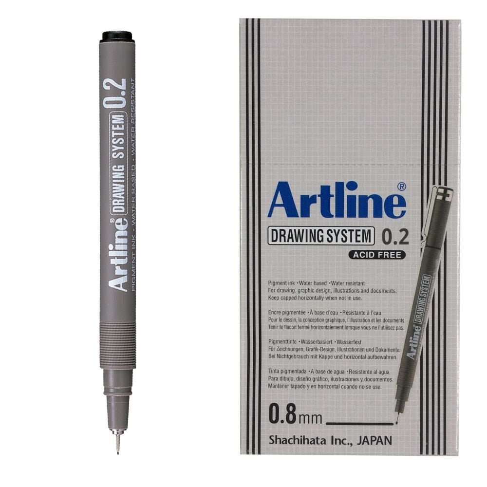 ARTLINE CIZIM KALEMI 02mm SIYAH 12LI KUTU (232)