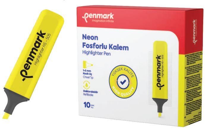 PENMARK FOSFORLU KALEM PASTEL LIMONI10LU HS 505 11
