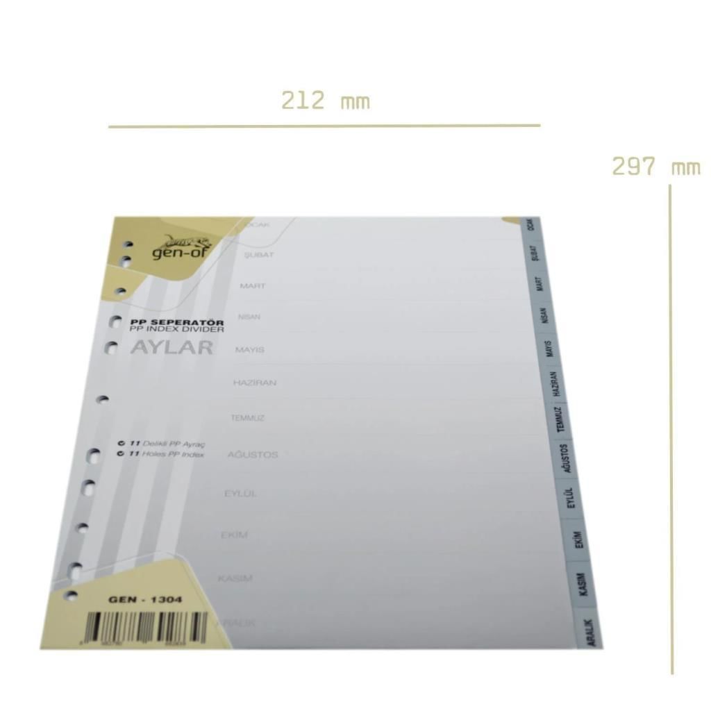 GEN-OF SEPERATOR PLASTIK A4 AYLAR OCAK-AR(GEN-1304