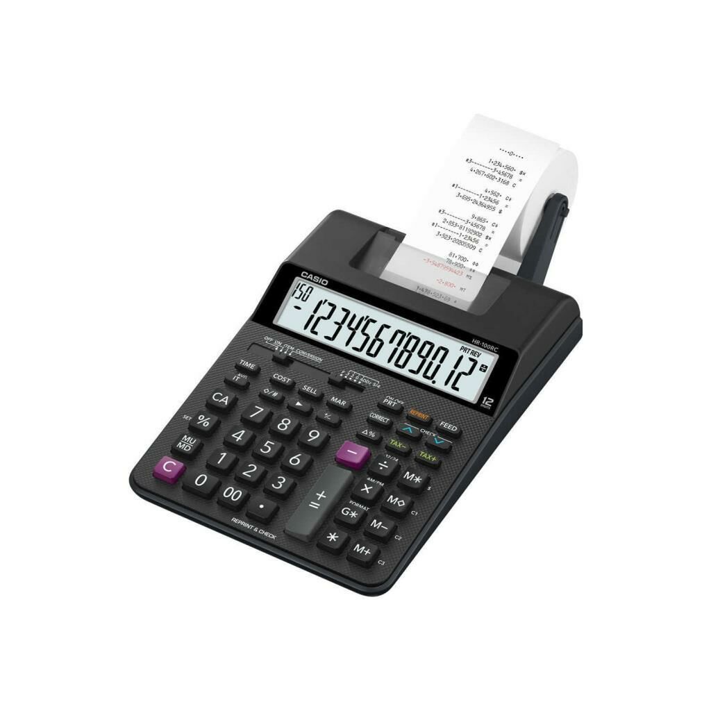 CASIO HR-100RC-BK-DC 12 HANE SERITLI HESAP MAKINAS