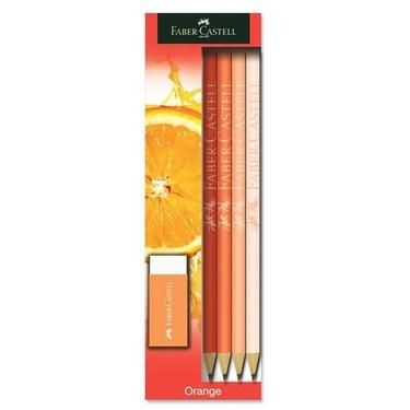 FABER KURSUN KALEM ORANGE 4 LU+SILGI (5248113032)