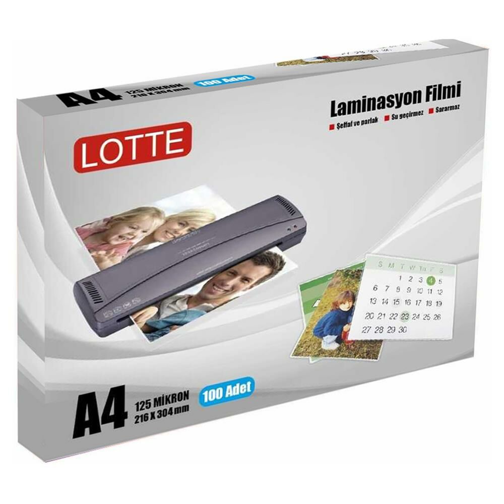 LOTTE LAMINASYON FILMI A4 125 MIC 100 LU (LT694)