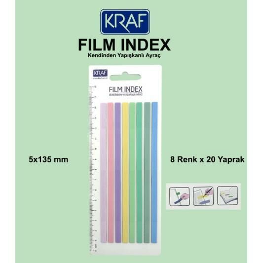 KRAF INDEX FILM (PP) 5x135MM 8 RENK X 20YP BRIGHT