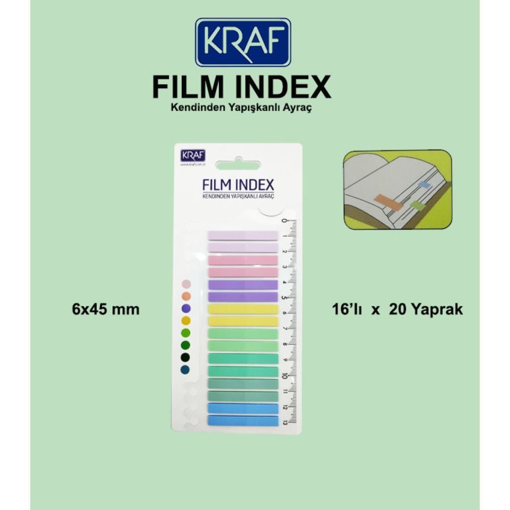 KRAF INDEX (PP) 6x45MM 16 LI X20YP BRIGHT COLOR