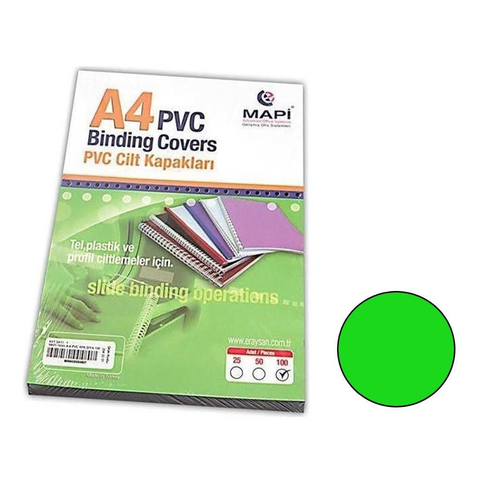 MAPI CILT KAPAGI PVC A4 160 MIC YESIL 100 LU