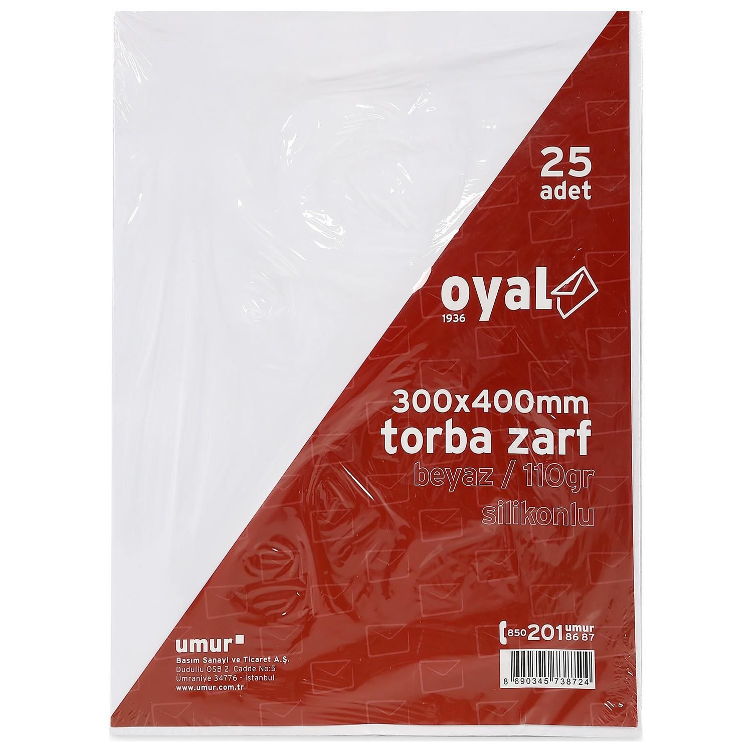 OYAL TORBA ZARF 300X400 110 GR BEYAZ 25LI