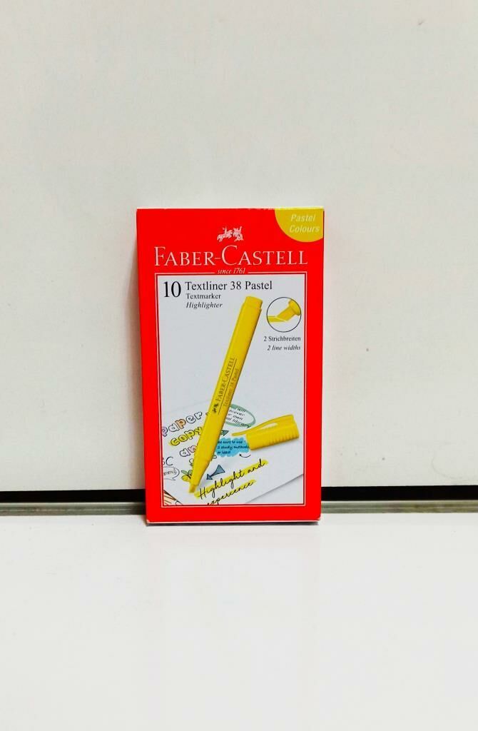 FABER-CASTELL FOSFORLU KALEM 38 PASTEL SARI 10 LU