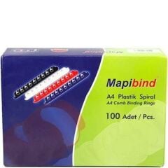 MAPI PLASTIK SPIRAL 20mm SIYAH 100 LU