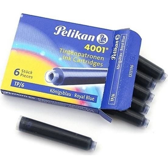 PELIKAN 4001 DOLMAKALEM KARTUSU MAVI KISA 6LI