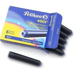 PELIKAN 4001 DOLMAKALEM KARTUSU MAVI KISA 6LI