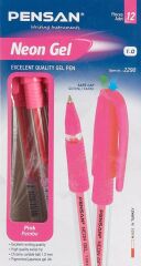 PENSAN JEL KALEM NEON 1.0 MM PEMBE 12 LI 2290