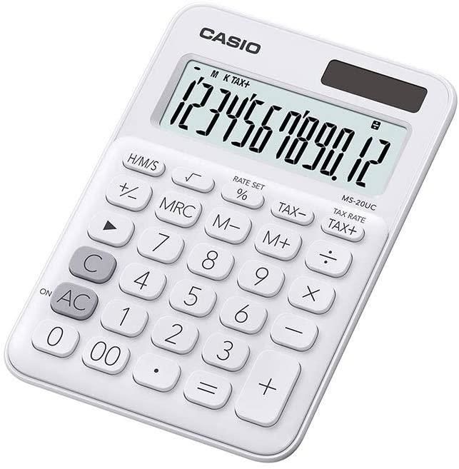 CASIO HESAP MAKINESI MASA USTU MS-20UC-WE12H BEYAZ