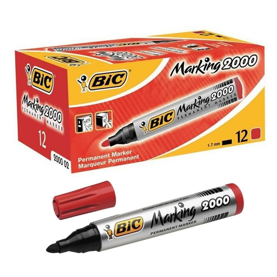 BIC PERMANENT MARKER 2000 KIRMIZI12 LI KUTU