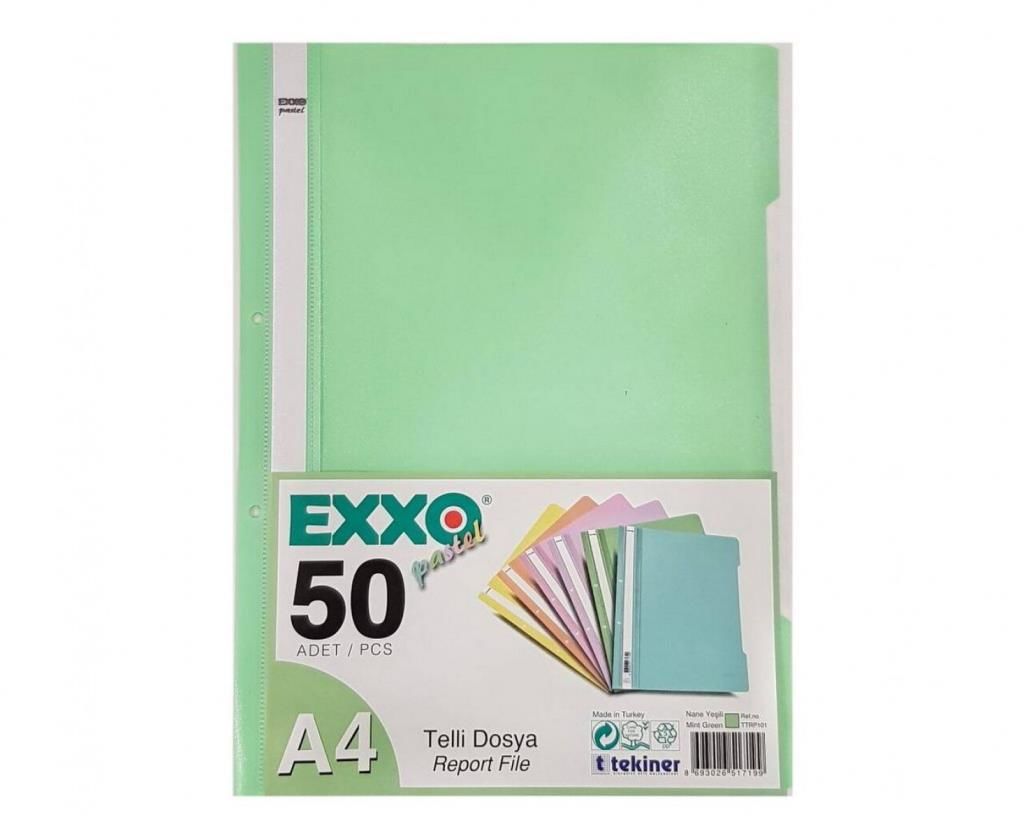 EXXO TELLI DOSYA NANE YESILI PASTEL 50 LI