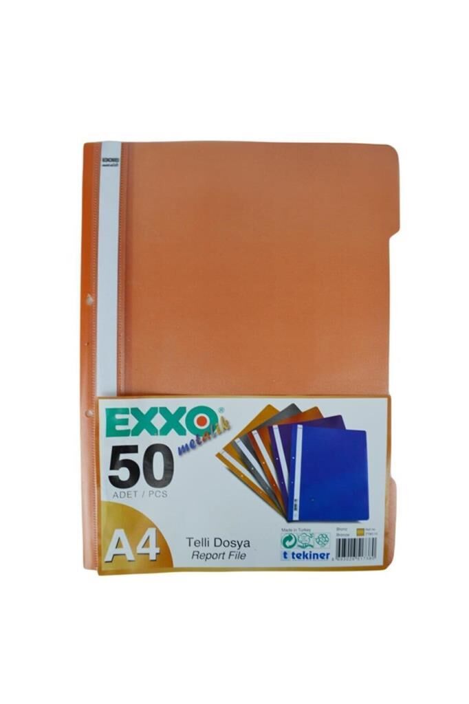 EXXO/DOSY TELLI DOSYA METALIK BRONZ 50 LI