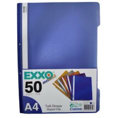 EXXO TELLI DOSYA METALIK SAKS MAVISI 50 LI