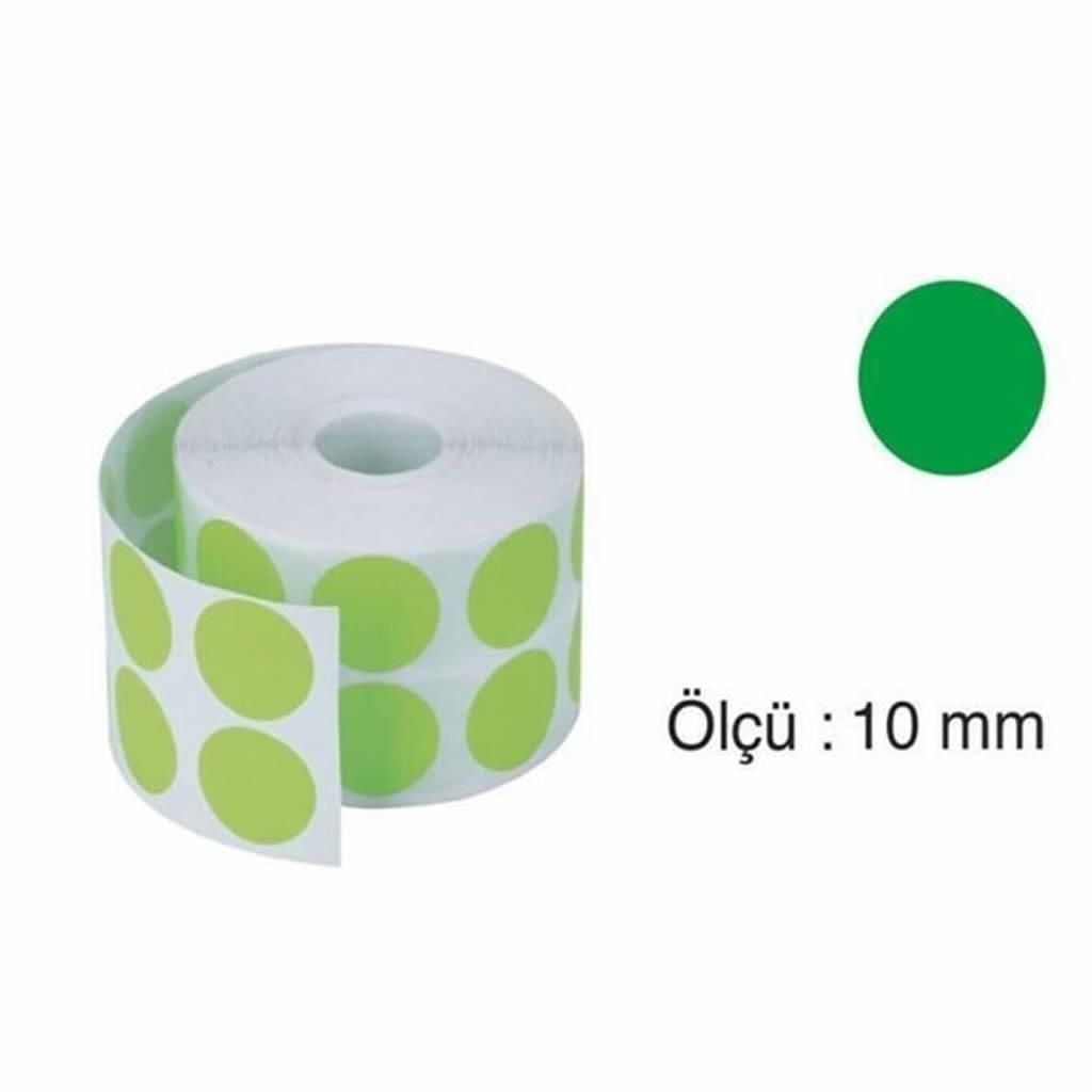 TANEX NOKTA ETIKETI FOSFORLU YESIL 10mm 5000LI