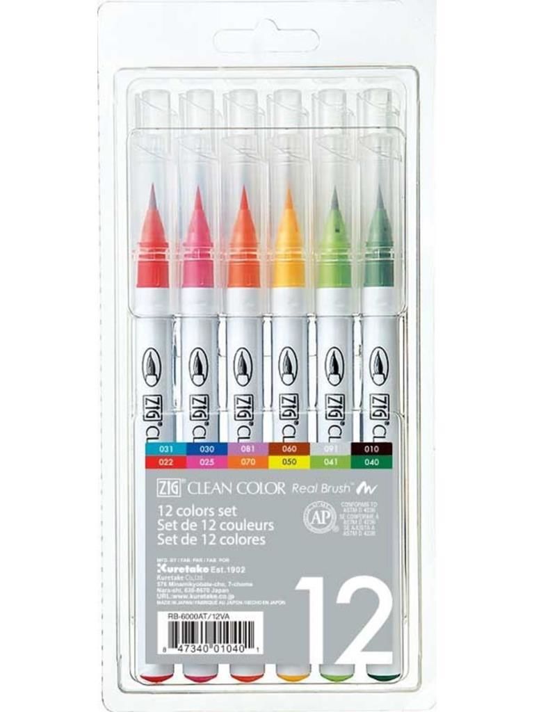 ZIG CLEAN COLOR REAL BRUSH RB-6000AT/12VA 12 LI