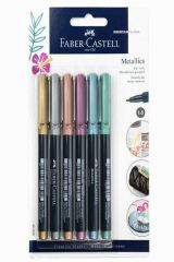 FABER KECELI KALEM METALIK KARISIK RENK 6 LI