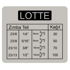 LOTTE ZIMBA MAKINASI ARSIV TIPI KOLLU100 YP(LT326)