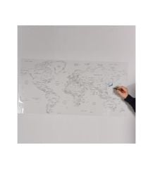 PANDA 114X56 CM DILSIZ DUNYA HARITASI KAGIT TAHTA