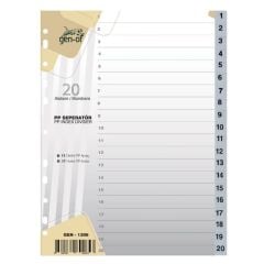 GEN-OF SEPERATOR PLASTIK A4 1-20 RAKAM (GEN-1306)