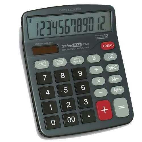 MAS HESAP MAKINASI 12 HANE DUZELTMELI PLAS. 6920