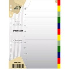 GEN-OF SEPERATOR  PLASTIK A4 1-12 RENK (1307)