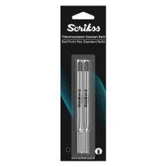 SCRIKSS TUKENMEZ KALEM D1  REFIL KISA SIYAH 2 LI