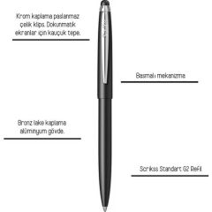 SCRIKSS F108 TUKENMEZ KALEM BLACK KUTUSUZ TEKLI