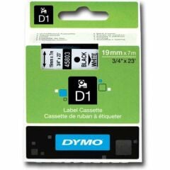 DYMO ETIKET MAK.SER. D1 19mmx7m BEYAZ/SIYAH(45803)