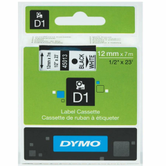 DYMO ETIKET MAK.SER. D1 12mmx7m BEYAZ/SIYAH(45013)