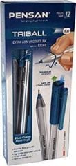 PENSAN TUKENMEZ KALEM TRIBALL MAVI/YESIL 12 LI